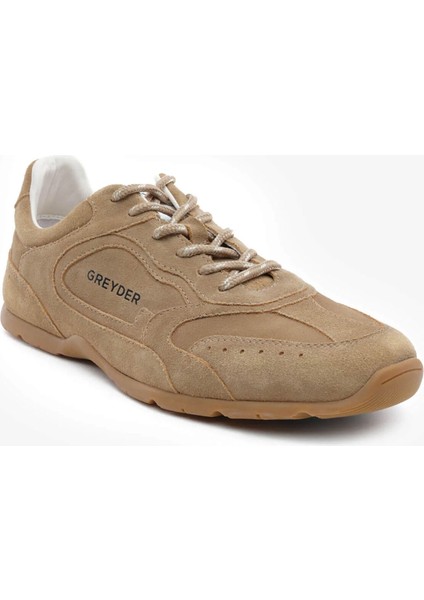 Erkek Ekru Hakiki Deri Sneaker Ayakkabı 5Y1SA18530