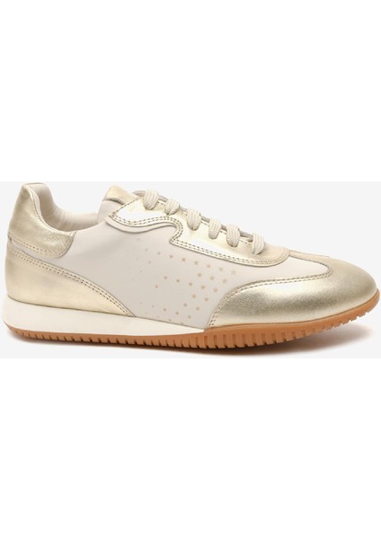 Kadın Altın Hakiki Deri Spor Ayakkabı 5Y2SA34550
