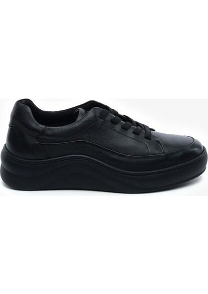 Kadın Siyah Hakiki Deri Sneaker Ayakkabı 5Y2FA59052