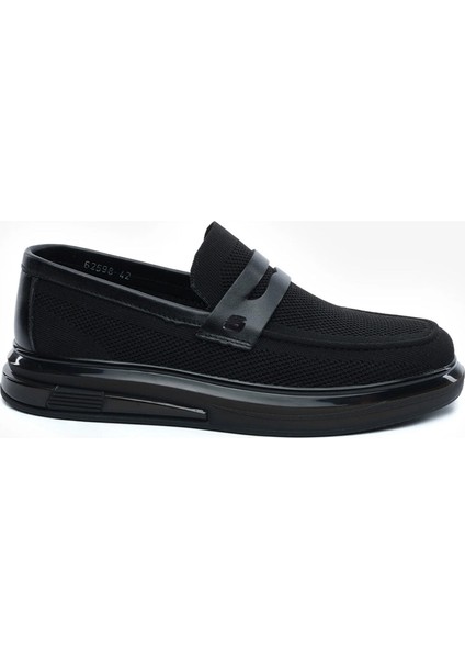 Erkek Siyah Hakiki Deri Loafer Ayakkabı 5Y1UA62598