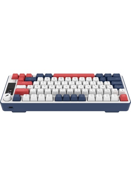 HK255 Membrane LCD Rgb Kablosuz/bluetooth Mavi Kırmızı %75 Türkçe Gaming Klavye