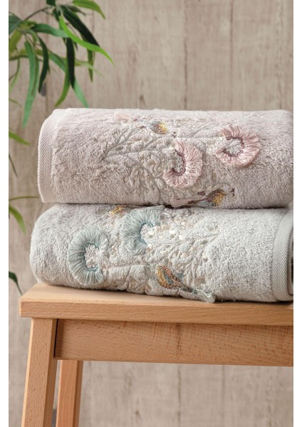 Bomonti 50*90 Bambu 2'li 3 Boyutlu Nakışlı Yüz Havlusu Pembe-Mavi fiyatları