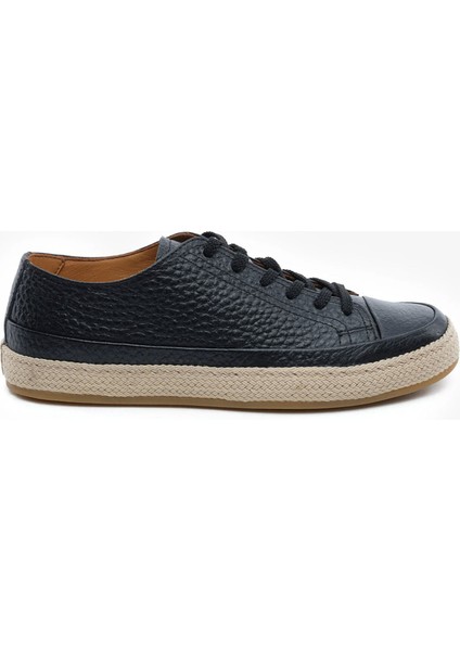 Erkek Siyah Hakiki Deri Sneaker Ayakkabı 5Y1SA18483