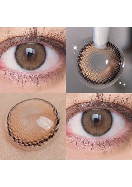 FRESHSHOW Luxury Ametist Dark Brown / Hareli Renkli Kahve Göz Kirpik Lens / Yıllık 1 Adet modelleri
