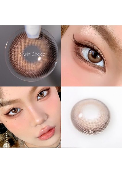 FRESHSHOW Luxury Ametist Dark Brown / Hareli Renkli Kahve Göz Kirpik Lens / Yıllık 1 Adet fırsatları