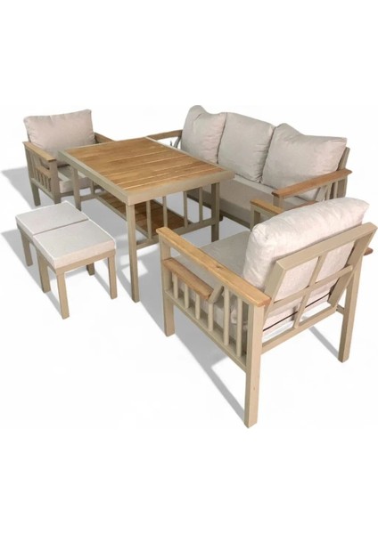 Sole Balkon Takımı, Cappuccino Bahçe Takımı 5+1 (Masa 70X110 3lü Koltuk 70X180 Tekli Koltuk 70X70) fiyatları