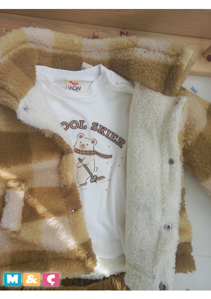 Bebek 3lü Montlu Kombin Kalın Kışlık Alt Üst Takım Baby Outfit modelleri