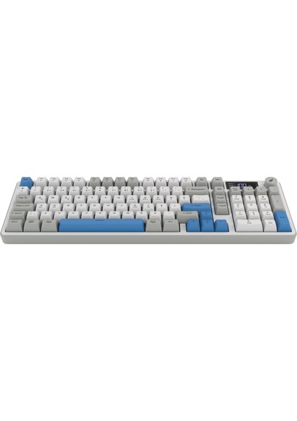 HK258 Membrane LCD Rgb Kablosuz/bluetooth Beyaz Mavi Full Türkçe Gaming Klavye indirimleri