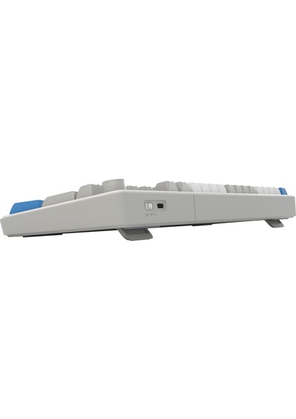 HK258 Membrane LCD Rgb Kablosuz/bluetooth Beyaz Mavi Full Türkçe Gaming Klavye