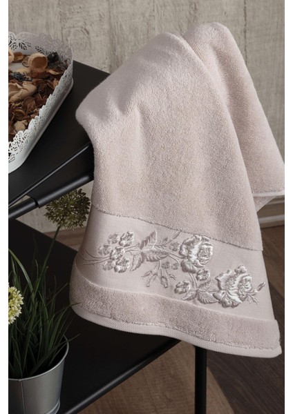 Ninna 50*90 Tekli Nakışlı Penye Yüz Havlusu - Pudra fiyatları