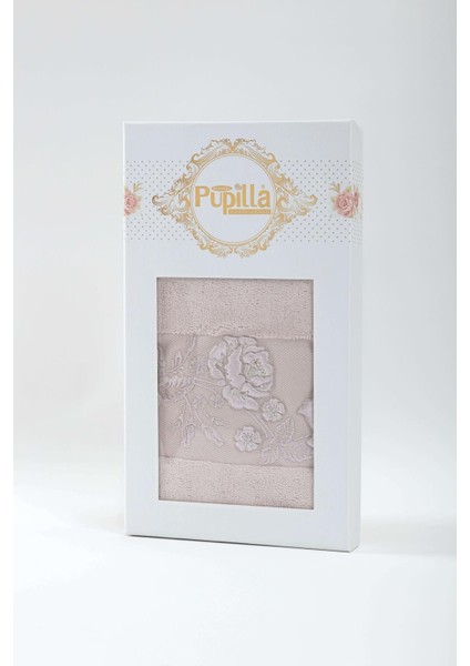 Ninna 50*90 Tekli Nakışlı Penye Yüz Havlusu - Pudra modelleri