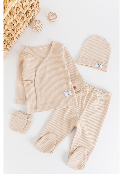 Fırfırlı 4 Parça Kız Bebek Hastane Çıkışı Bebek Takımı