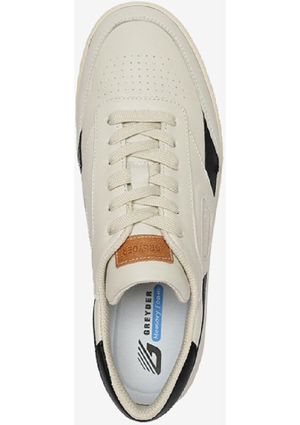 Erkek Kirli Beyaz Siyah Hakiki Deri Spor Ayakkabı 4Y1SA17650