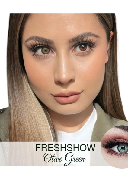 FRESHSHOW Luxury Pure Hazel / Hareli Renkli Ela Göz Kirpik Lens / Yıllık 1 Adet modelleri