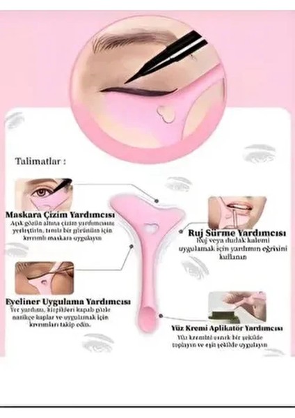 Makyaj Fırça Seti Cam Aynalı Eyeliner Ruj Maskara Çekme Aparatı modelleri