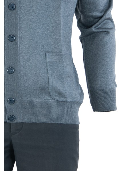 Erkek Baba Hırkası Önden Zarif Düğmeli ve Klasik Çift Cepli