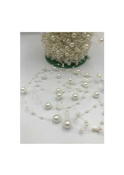 10 Metre Kremmisinalı Şerit Inci Boncuk Şerit Çiçek Süsleme Dekorasyon Boncuğu fiyatları