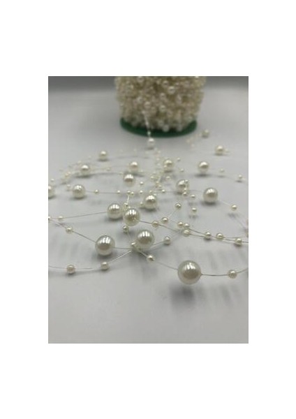 10 Metre Kremmisinalı Şerit Inci Boncuk Şerit Çiçek Süsleme Dekorasyon Boncuğu modelleri