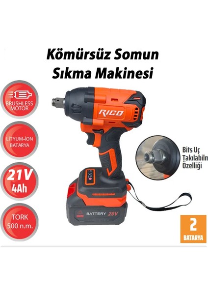 028-RE0007 21V Kömürsüz Şarjlı Somun Sıkma Makinesi 650 Nm Lastik Teker Bijon Sökme Tabanca fırsatları