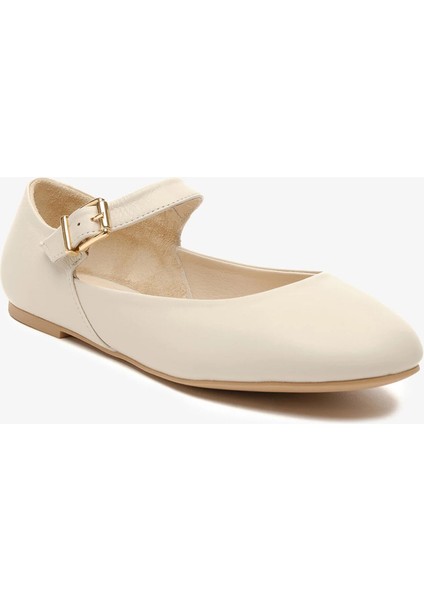 Kadın Bej Hakiki Deri Babet 5Y2UA59222