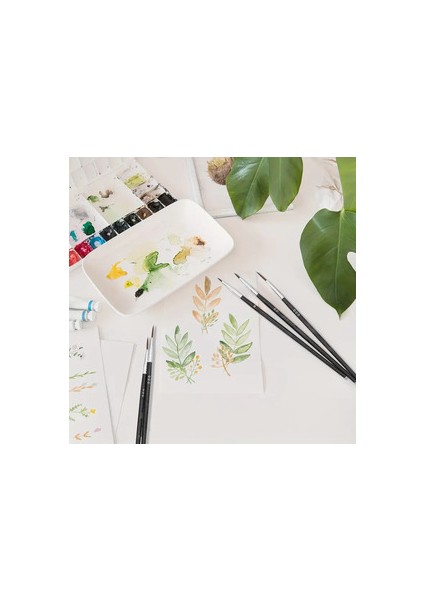 Detay Için 3'lü Adet Fırça Seti No: 0-00-000 Çizgi Için Minyatür Sulu , Akrilik, Guaj, Yağlı Boya modelleri