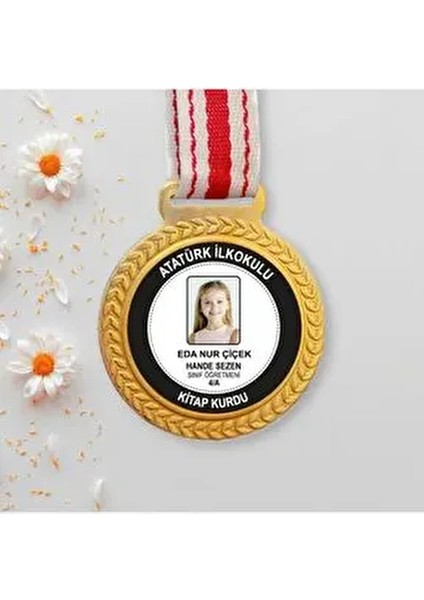 hemdem kişiye özel kitap kurdu madalyası (1 adet)