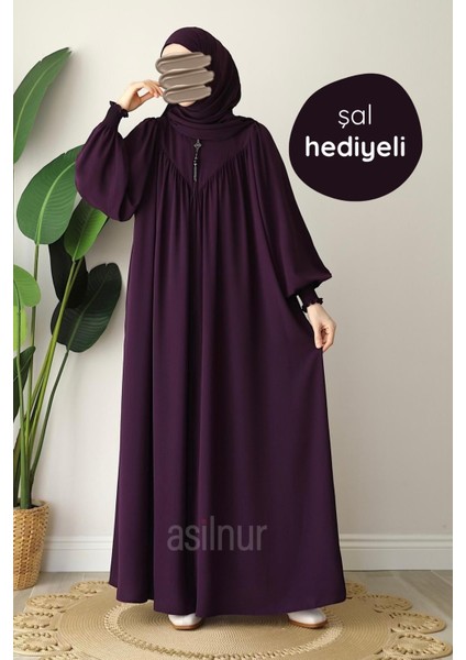 Elif Ferace Şal Hediyeli Takım Mürdüm