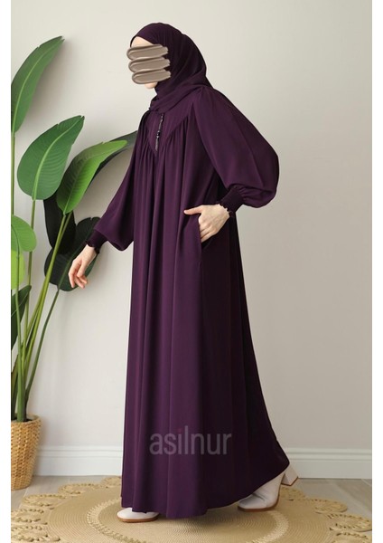 Elif Ferace Şal Hediyeli Takım Mürdüm modelleri