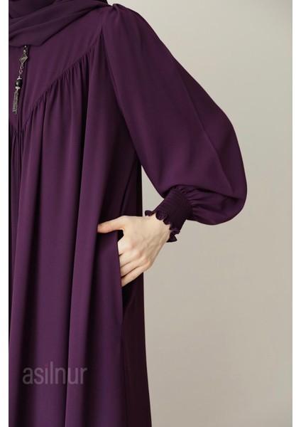 Elif Ferace Şal Hediyeli Takım Mürdüm indirimleri