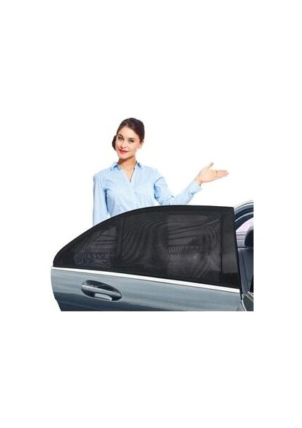 Araba Araç 2 Adet Yan Cam Perdesi Güneşlik Gölgelik Güneş Koruyucu Arka Koltuk Perde Emzirme Örtüsü