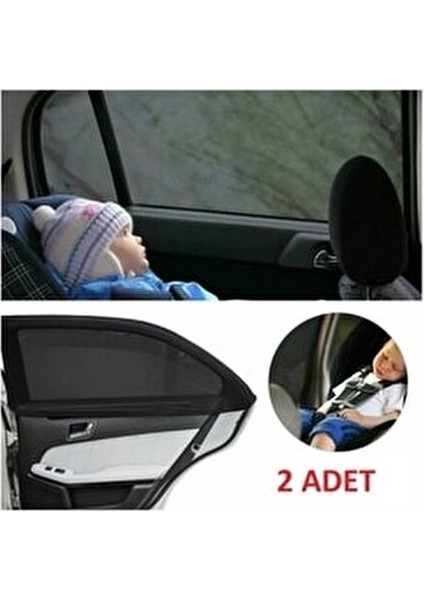 Araba Araç 2 Adet Yan Cam Perdesi Güneşlik Gölgelik Güneş Koruyucu Arka Koltuk Perde Emzirme Örtüsü