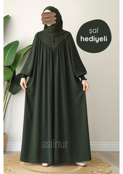 Elif Ferace Şal Hediyeli Takım Haki