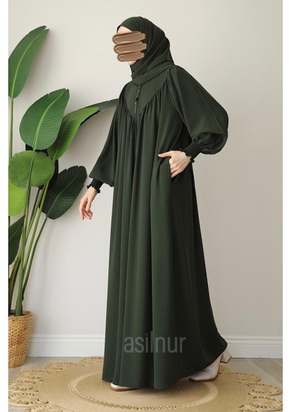 Elif Ferace Şal Hediyeli Takım Haki modelleri