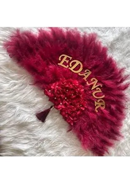 Isme Özel Büyük Boy Kına Yelpazesi Tüylü Yelpaze Kına Malzemesi