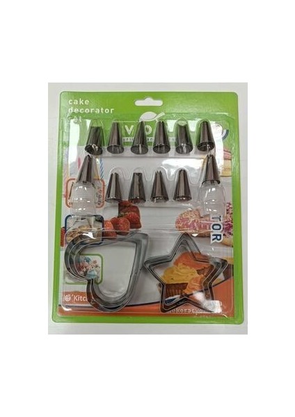 CEPHOME 12 Parça Pasta-Cupcake Dekorasyon Seti ve 2 Farklı Kek Kalıbı ve Boyutları