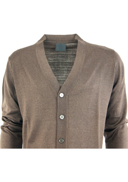 Erkek V Yakalı Düğmeli Uzun Kollu Çift Cepli Klasik Model Rahat Kesim Tam Kalıp Yünlü Dokuma Hırka indirimleri