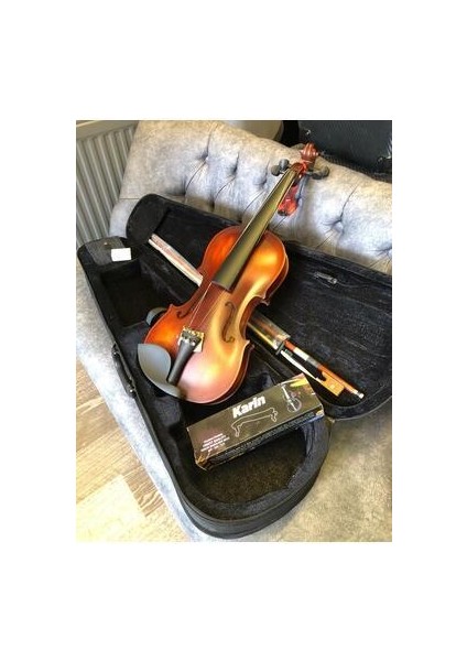 Mat Keman Seti 4/4 Tam Boy (Keman-Kutu-Yay-Reçine-Keman Yastığı)