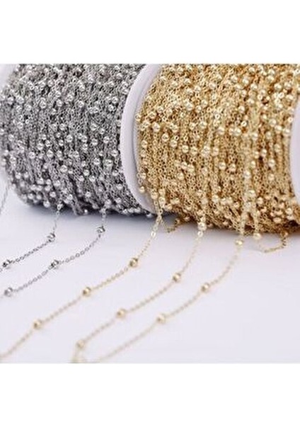 Paslanmaz Altın Kaplama Zincir Takı Yapımı İçin 2 Metre Top Detaylı Aksesuar fiyatları