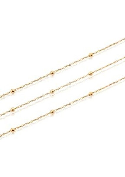 Paslanmaz Altın Kaplama Zincir Takı Yapımı İçin 2 Metre Top Detaylı Aksesuar modelleri