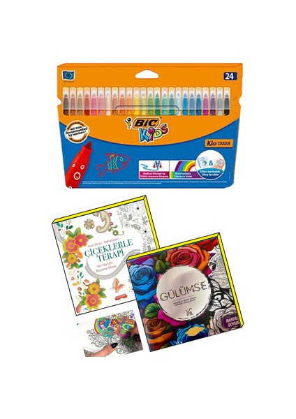 Mandala Terapi Büyükler Için Boyama Seti - 2 Kitap ve 24'lü Keçeli Kalem Seti fiyatları