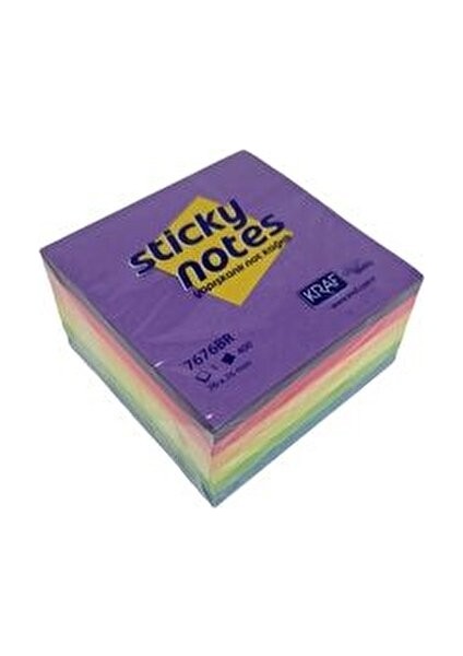 Yapışkanlı Not Kağıdı Küp 76 x 76 mm 400 Yaprak Renkli Seçeneklerle