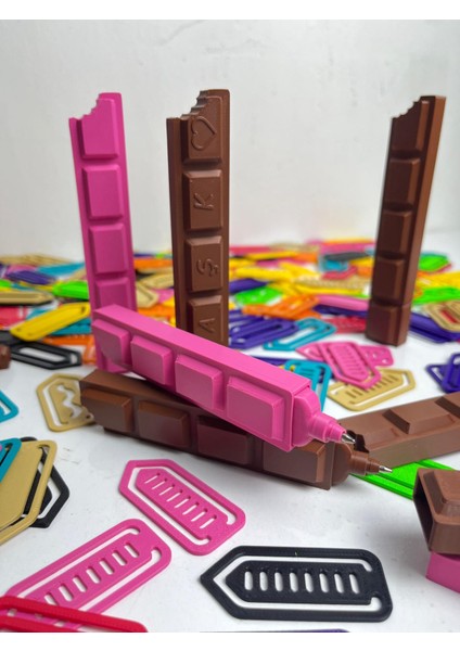 MCYDEKOR 2’li Pembe ve Çikolata Görünümlü Kalem – Eğlenceli ve Yaratıcı Tasarım | Hediyelik Kalem indirimleri