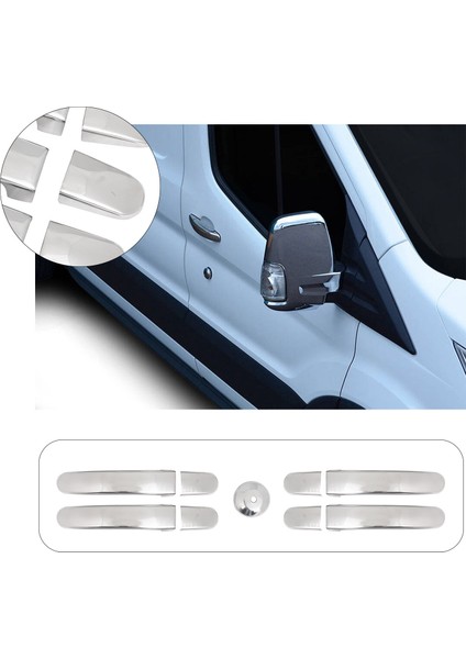 Ford Transit Uyumlu 2014-2023 Krom Kapı Kolu 4 Kapı Paslanmaz Çelik