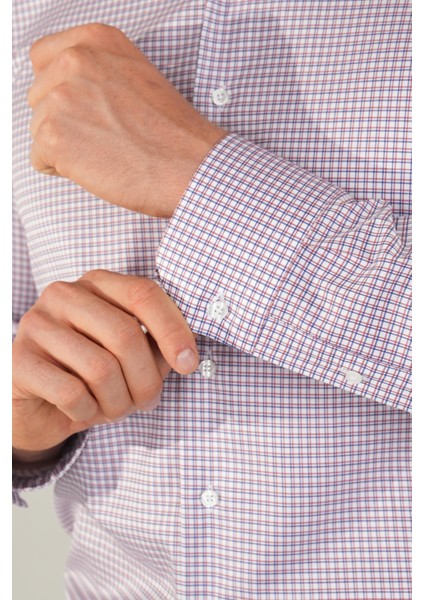 Kırmızı Uzun Kol Klasik Z Yaka Cepsiz Erkek Gömlek GMKLS250031_D24 fırsatları