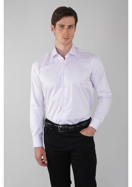 Klasik Yaka Regular Fit Pembe Uzun Kol Cepsiz Erkek Gömlek GMKLS250061_C29