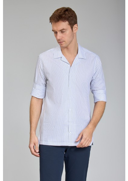 Regular Fit Apaj Yaka Beyaz Basic Spor Erkek Gömlek GMCZG1722300204_D01 indirimleri