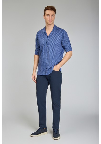 Regular Fit Apaj Yaka Lacivert Basic Spor Erkek Gömlek GMCZG1722300204_D39 fiyatları