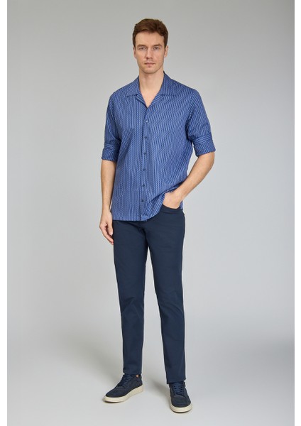 Regular Fit Apaj Yaka Lacivert Basic Spor Erkek Gömlek GMCZG1722300204_D39 fırsatları