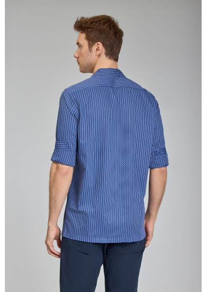 Regular Fit Apaj Yaka Lacivert Basic Spor Erkek Gömlek GMCZG1722300204_D39 indirimleri