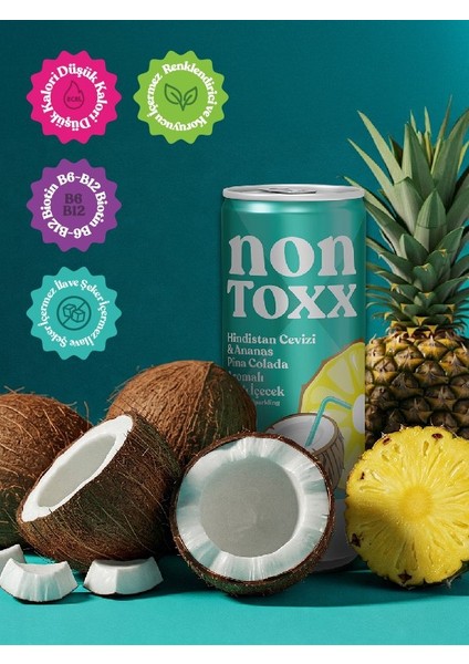 Nontoxx Hindistan Cevizi & Ananas Aromalı, Sirkeli, Gazlı İçecek 250 ML modelleri